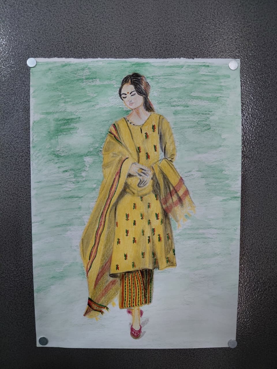 Finished ethnic yellow kurta illustration